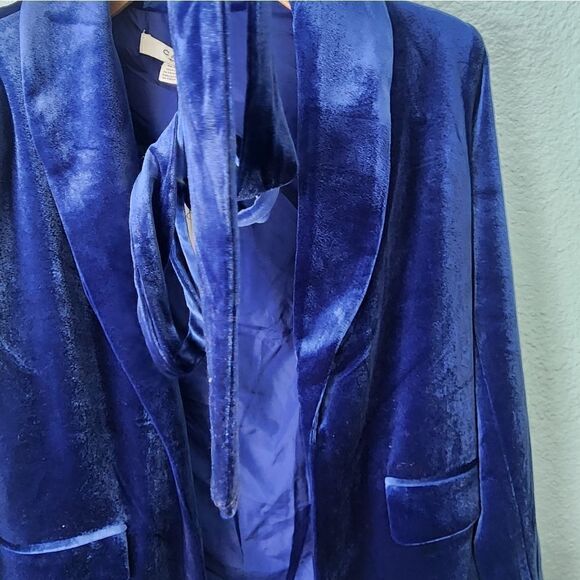 C BY ONE Velvet open front blazer jacket preppy Academia - Picture 11 of 12